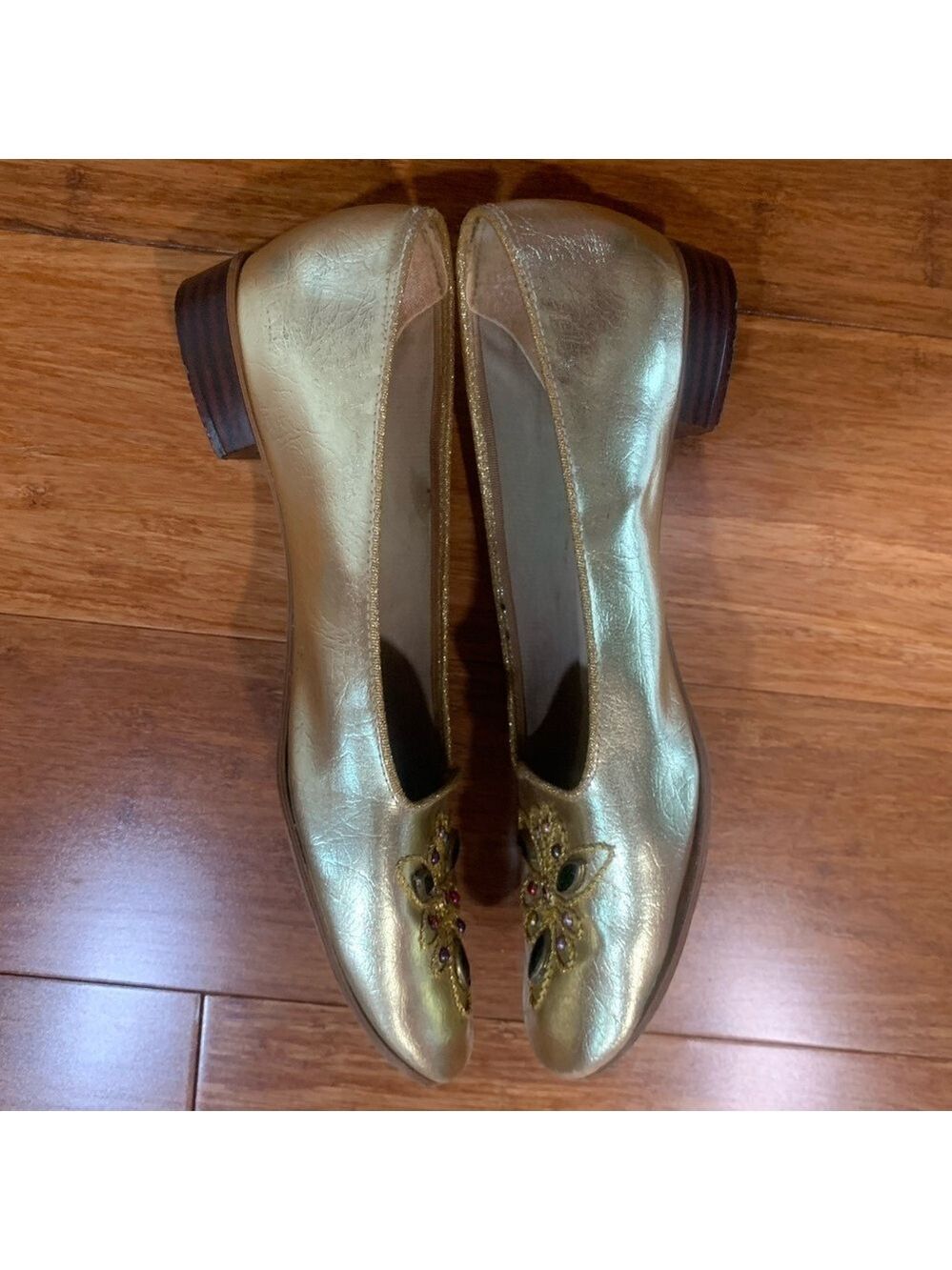 ❤️Vintage 80’s gold bejeweled Browsabout size 7.5 - Picture 4 of 6